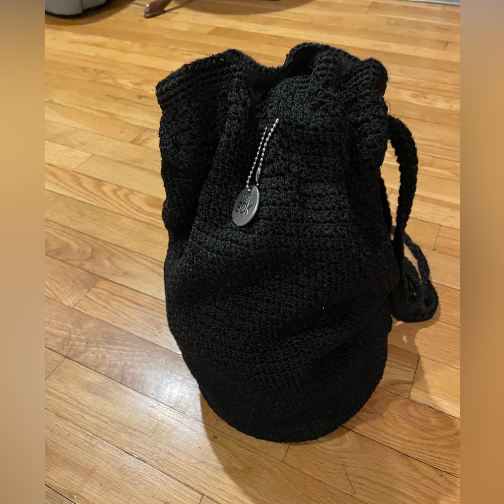 The Sak Black Crochet Backpack EUC